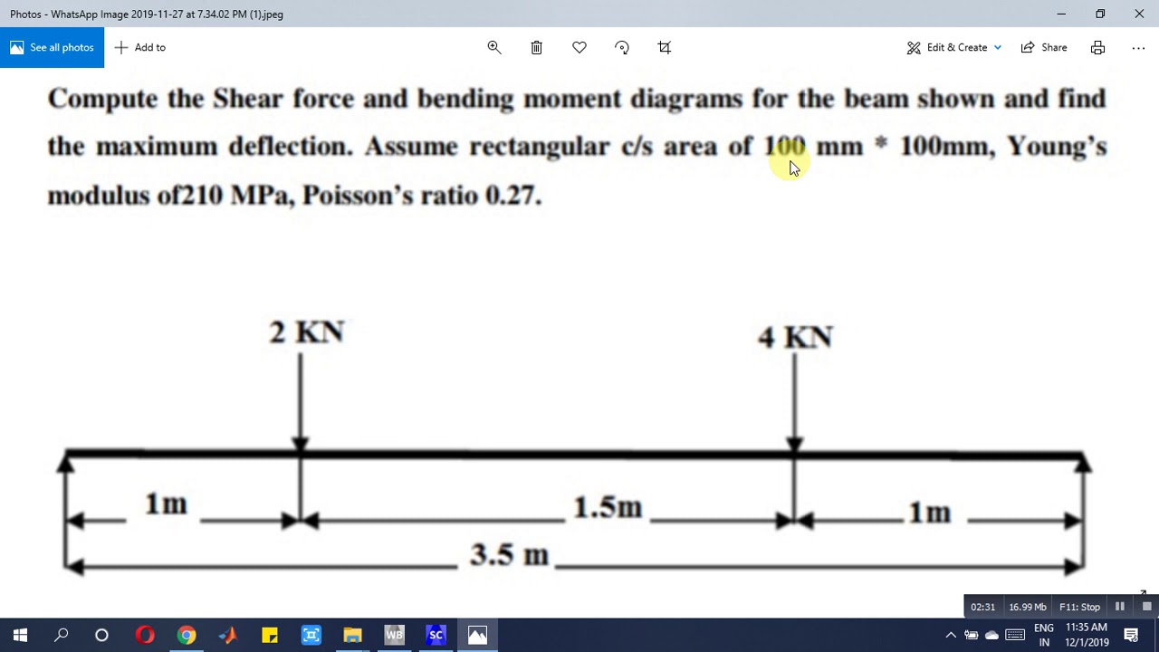 ANSYS Workbench Tutorial 2019 Simply supported beam Beam SFD and BMD ...