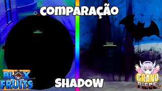 BLOX FRUITS VS GRAND PIECE ONLINE! QUAL É A MELHOR SHADOW KAGE KAGE NO MI *  COMPARANDO as FRUTAS * 