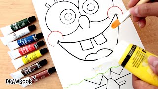How to Draw and Paint SPONGEBOB | Acrylic Paint on Canvas