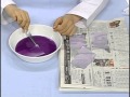 実験レシピ　マローブルーで染めたろ紙に絵や文字を描こう！