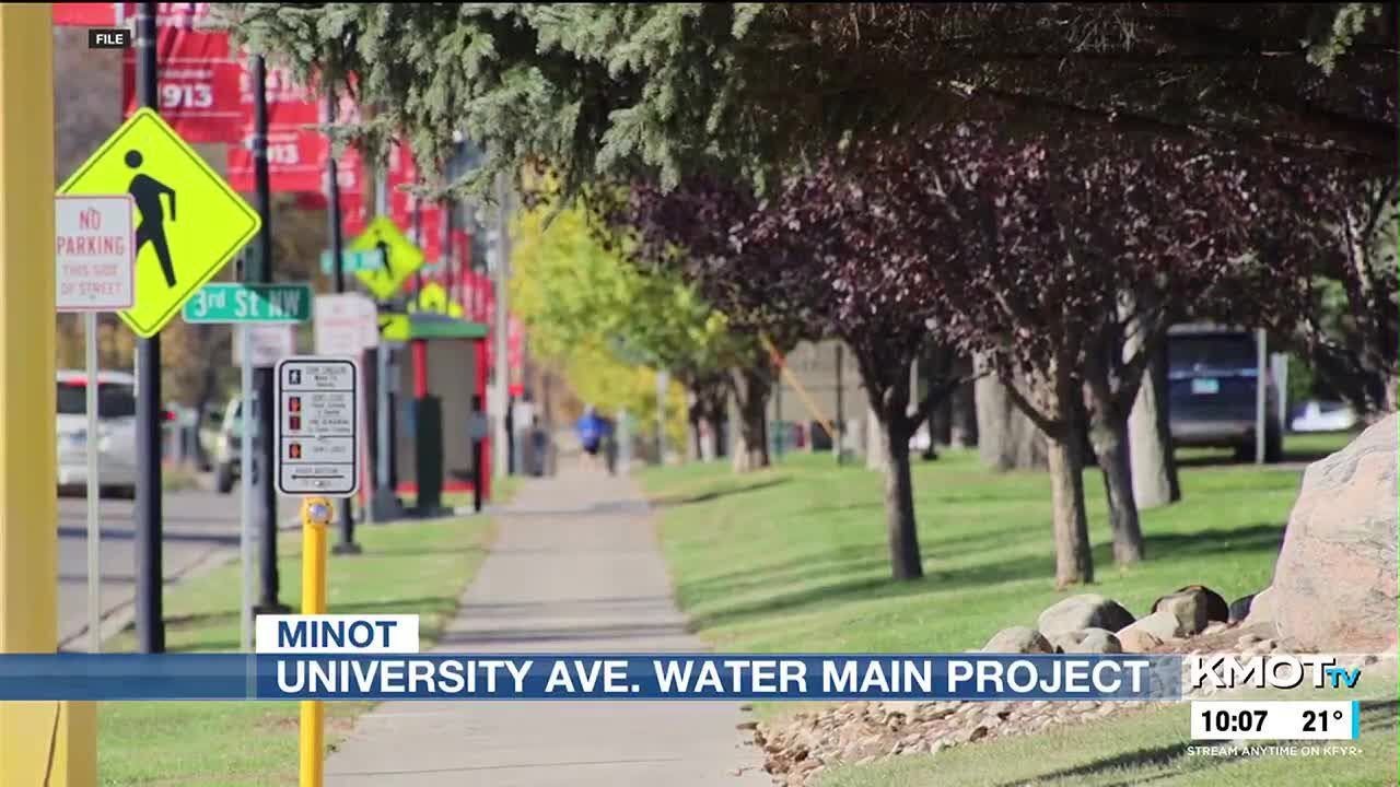 University Avenue water main projects in Minot YouTube