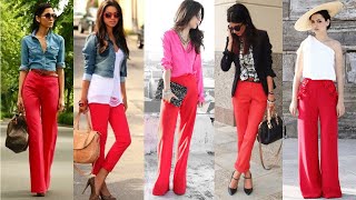 COMBINACIONES DE ROPA DE MODA / como PANTALÓN de color ROJO / Fashion Love - YouTube