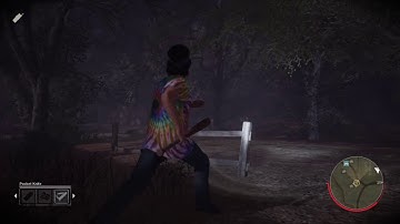 Friday the 13th: The Game.   Playing as the hippie from part 3!!!