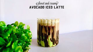 How to make avocado iced latte at home | sweet and creamy cold coffee