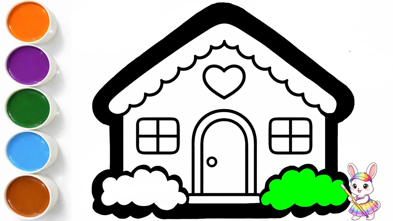  🌈Step by Step Home drawing  for 4 to 6 Years Kids | Beginners Friendly Art Tutorial 