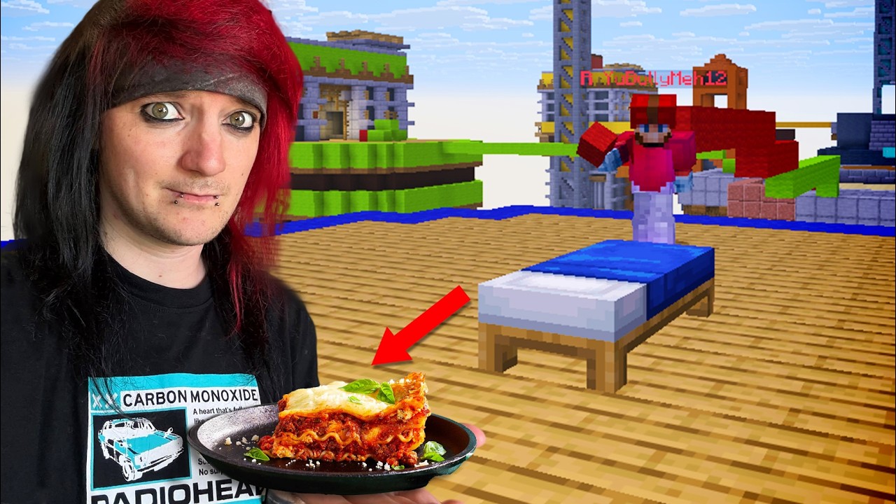i played minecraft bed wars whilst waiting for my lasagne to cook