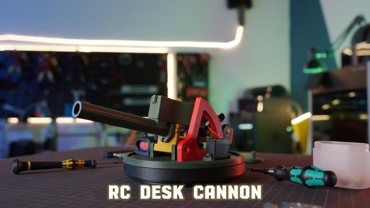 RC Desk Cannon | Printed with Cyberbrick Bambu Lab