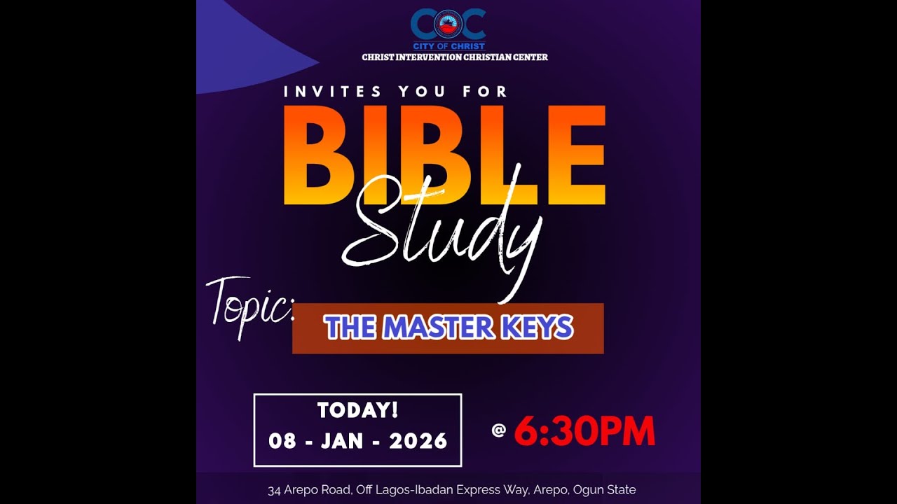 BIBLE STUDY || THE MASTER KEYS || 08-01-2026