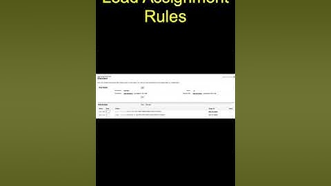 Lead Assignment Rules