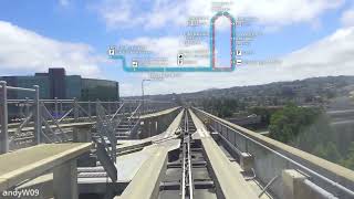 【第一視角POV】【三藩市國際機場】旅客架空列車藍綫 長期停車設施→所有客運大樓→G停車場/灣區捷運 SFO AirTrain Blue Line Front View Time-Lapse POV