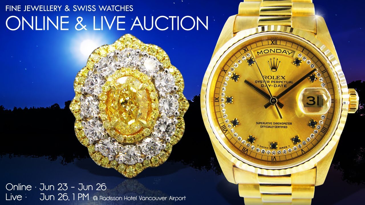Richmond, BC - June 26th, 2022 at 1pm - Fine Jewelllery & Swiss Watch Live Auction