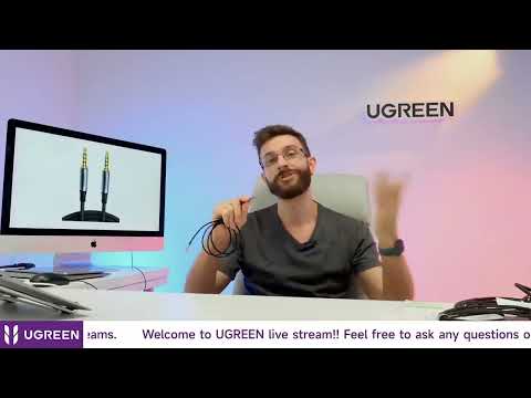 Аудіокабель Ugreen AV183 jack 3.5 мм - jack 3.5 мм 4-pin TRRS 5 м нейлоновий Чорний, видео 3