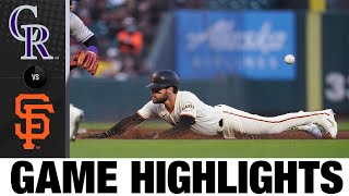 Rockies vs. Giants Game Highlights (6\/8\/22) | MLB Highlights