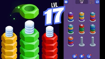 🏅 NUTS SORT MASTER 🤪 Level 17 🧩 Gameplay Walkthrough