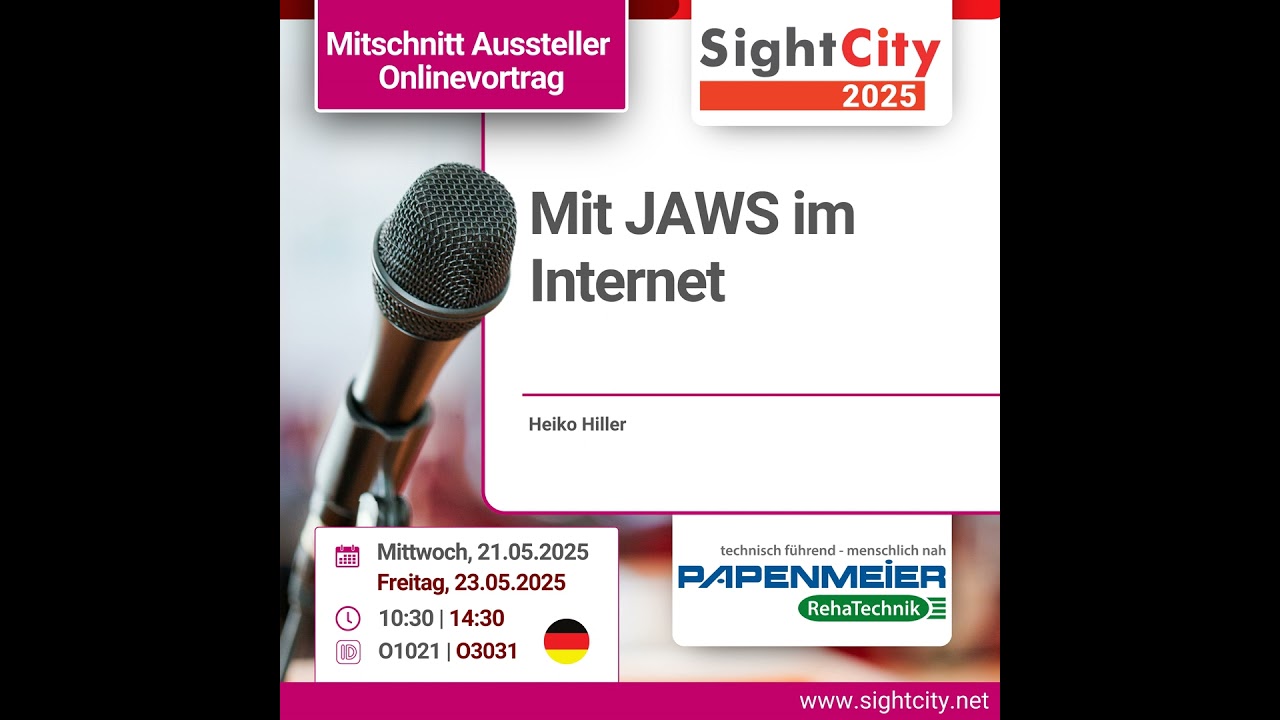 SightCity 2025: Mit JAWS im Internet (O1021 | O3101)