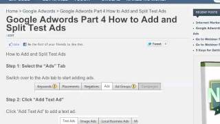 Google Adwords How to Create and Split Test an Ad