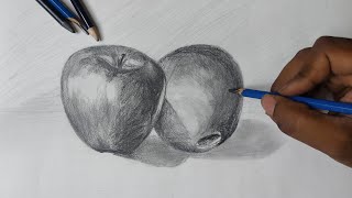 The most common topic in drawing- How to draw an Apple 🔴 Live 🔴 Vlog 17 . Step by step process