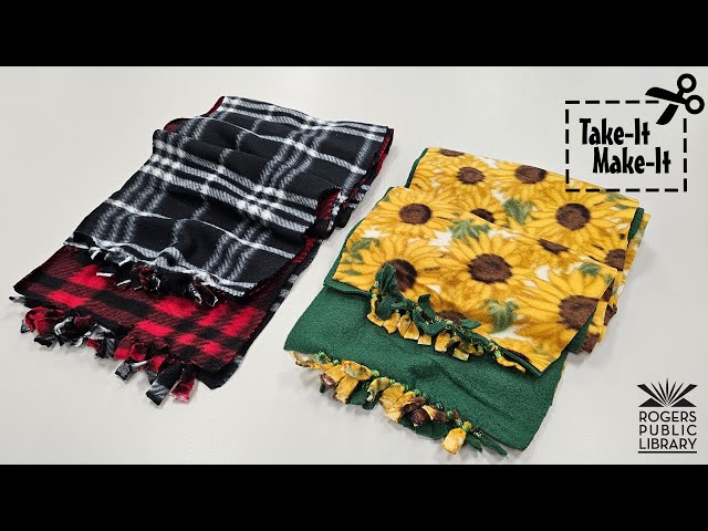 Take-It Make-It March 2025: No-Sew Fleece Scarf - YouTube