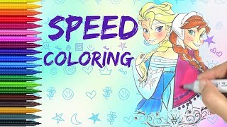Coloring Page Disney Frozen Princess Elsa  Anna