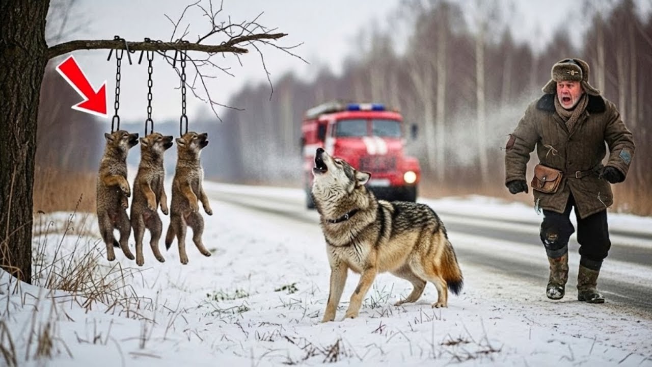 Zobaczył powieszone wilczęta… Ale to, co zrobił stary strażak, zszokowało wszystkich!