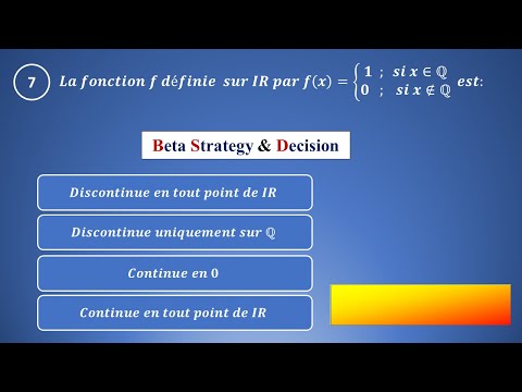 QCM QUIZ: Continuité d'une fonction - 20 questions -