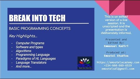BASIC PROGRAMMING CONCEPTS 1