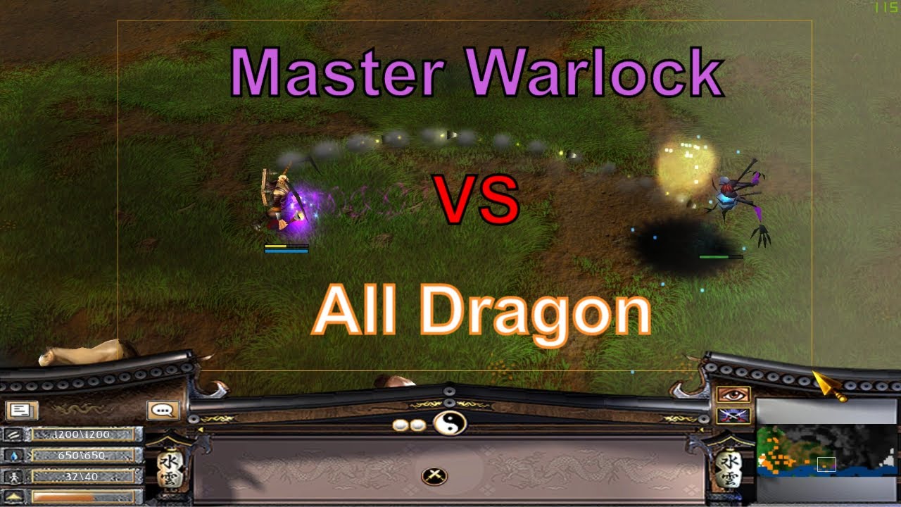 แบทเทิลเรียว 4  New  Battle Realms Steam Tier 4 Master Warlock vs All Dragon