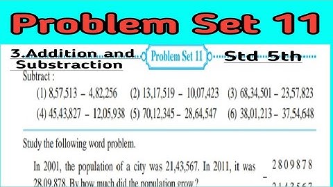 problem set 11 class 5th maths || Substract chapter 3 addition and subtraction | Maharashtra board