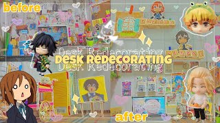 ✨anime desk decor 💚🍃 || diy, anime prints, polaroids + more ||