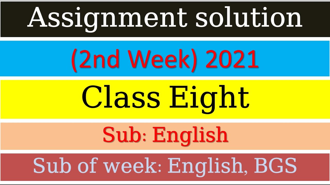 class 8 assignment solution english