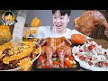 ASMR MUKBANG 짜파게티 & 소세지 & 양념 치킨먹방! BLACK BEAN NOODLES & FRIED CHICKEN & SAUSAGE EATING SOUND!