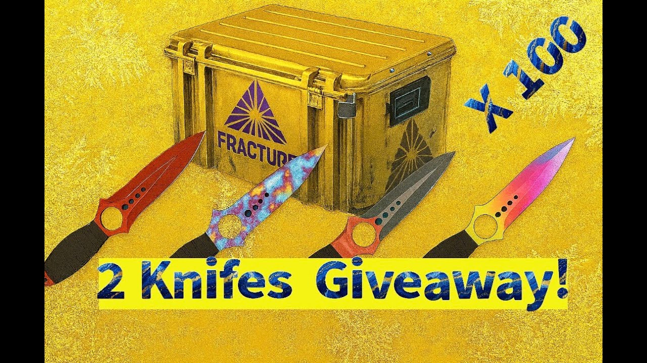 100 Fracture Case KNIFE UNBOXING!!! and ( 2 KNIFES GIVEAWAY)