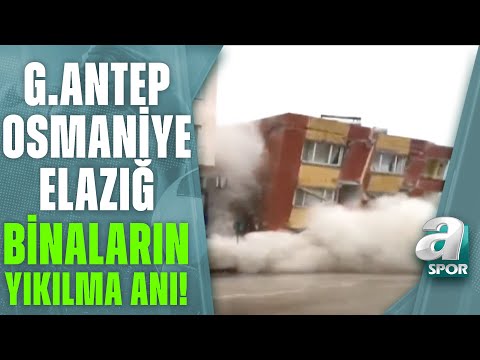 Gaziantep, Osmaniye ve Elazığ'daki Binaların Yıkılma Anları! / 06.02.2023