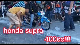 honda supra drag 400cc!!! suara helikopter,dragbike thailand.