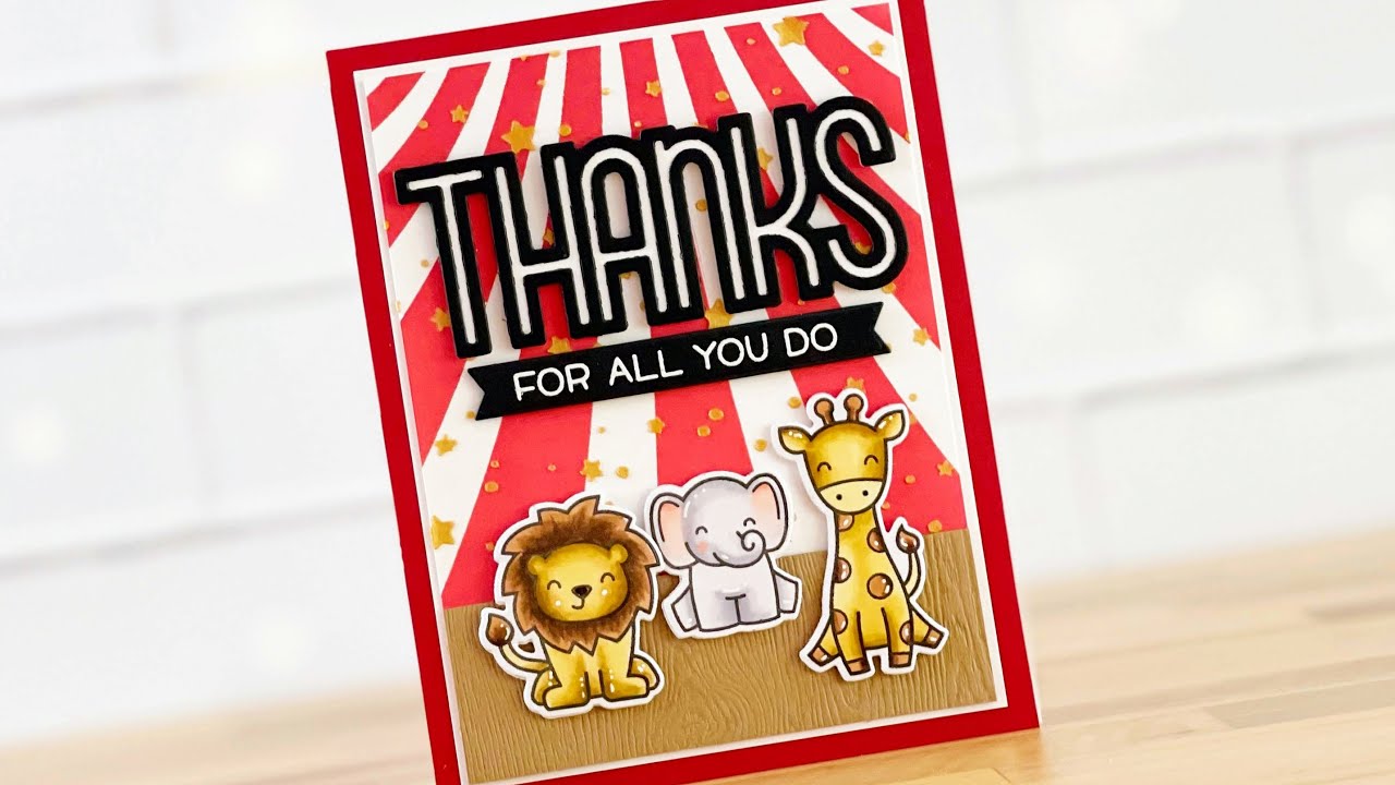 Stenciled background card with Mindy