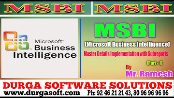MSBI Tutorial || online training|| Master Details Implementation with Subreports Part - 1  by Ramesh