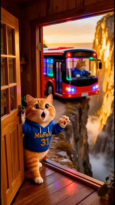 Cat buys a bus just to do something extreme 🙀🚍 #shorts #MuFaAl31 #bus