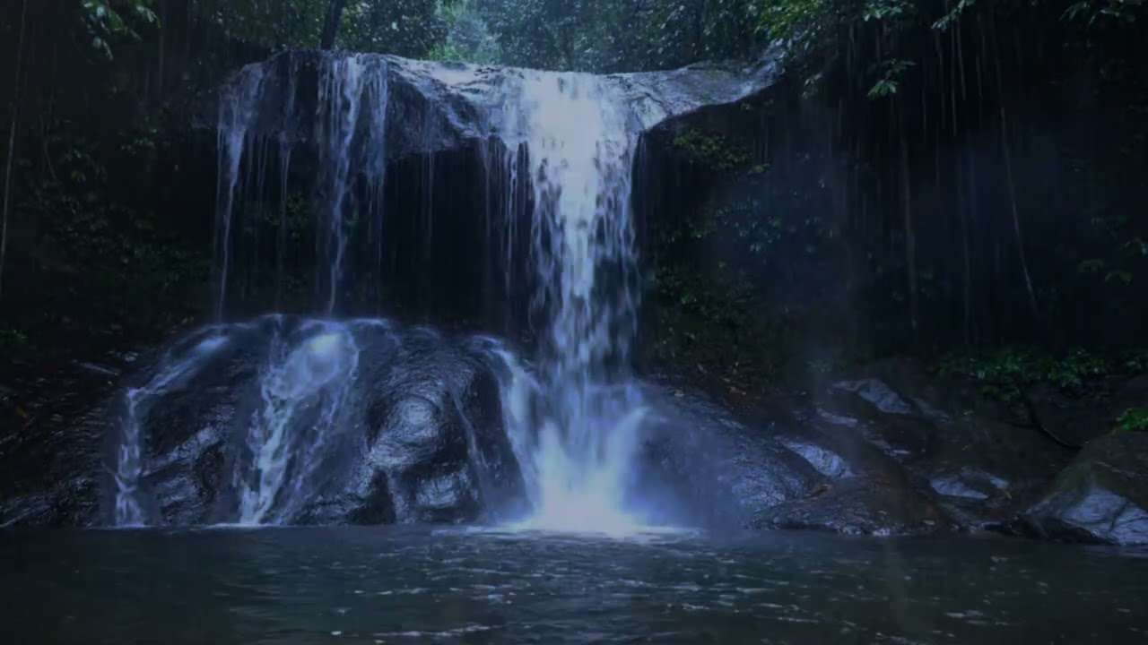 Rain Sounds For Sleeping – Waterfall Rain & Soft Piano | ASMR