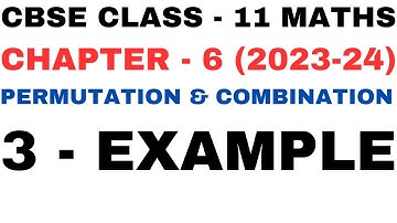 3 Example l Chapter6 l example3 Permutations and Combinations l Class 11th Maths l NEW NCERT 2023-24