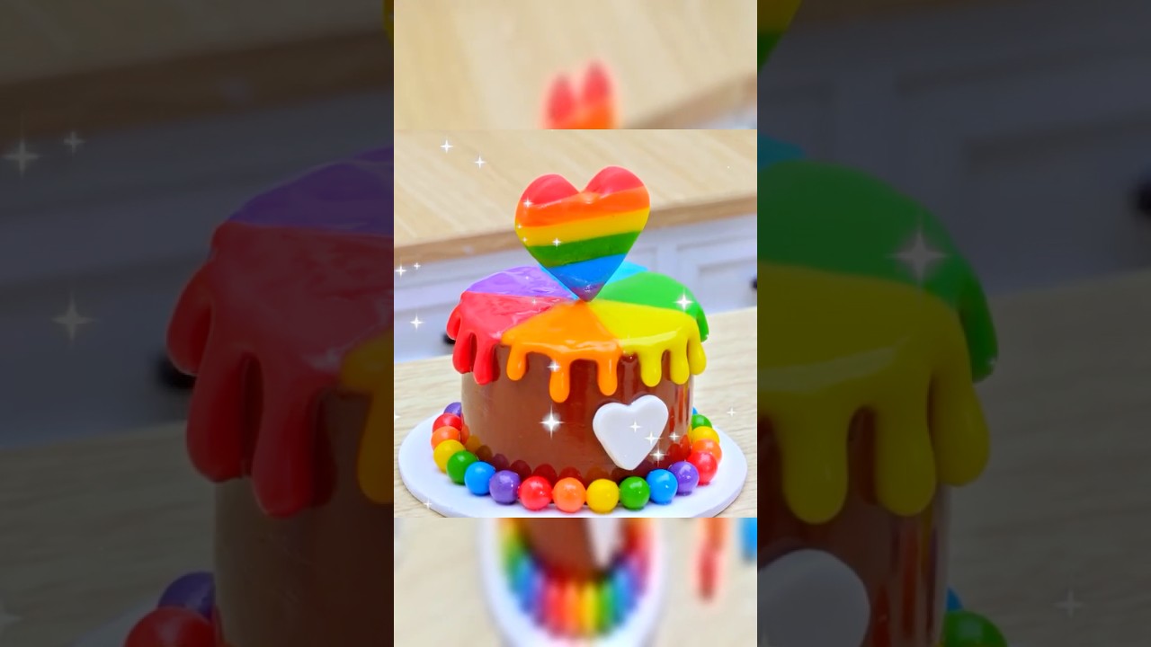 Rainbow Heart Chocolate Cake 🌈🍫❤️ | Colorful & Sweet Cake Magic! 