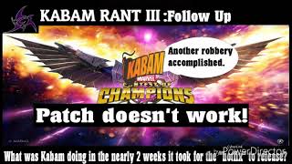 Kabam/Marvel Contest Of Champions Rant 3 Follow-up: DarkHawk Patch doesn't work! #WTF #Kabam