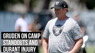 Raiders' gruden on durant injury and minicamp standouts