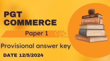 HPPSC PGT COMMERCE PAPER 1 || PAPER 1 PROVISIONAL ANSWER KEY || HP PGT EXAM 2024