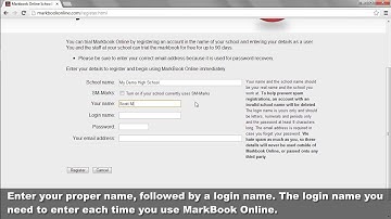 Markbook Online: How to Register