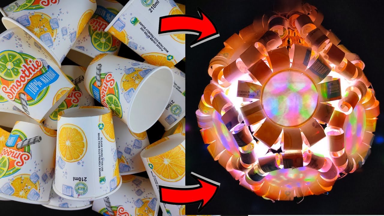 Paper cup lantern DIY - Best out of waste project। Diwali decoration ...