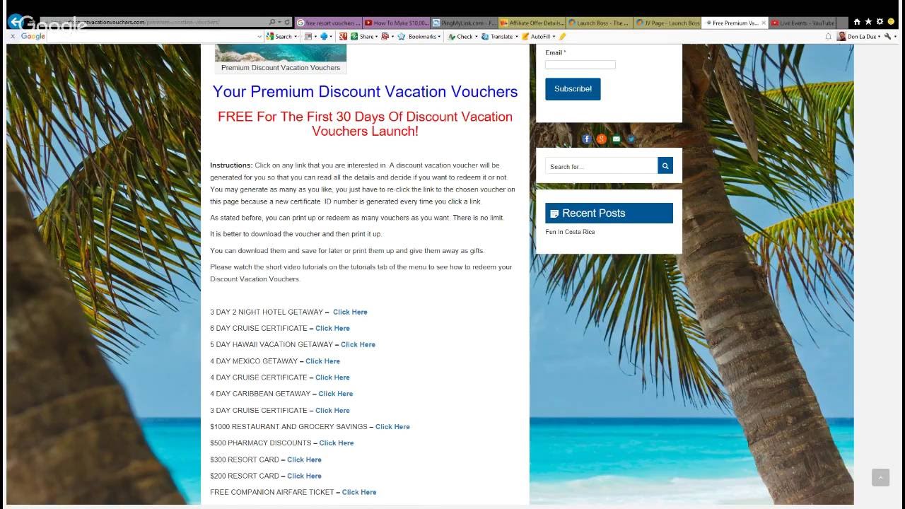 free discount vacation vouchers and certificates youtube