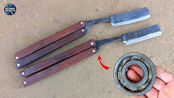 Turning an Old Bearing into Two Butterfly Straight Razors
