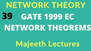 Network Theory GATE 1999 EC Thevenins Theorem |#39|