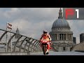 Marc Marquez rides over Millenium Bridge in London - MotoGP