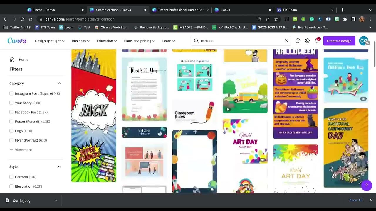 Create Graphs, Book Covers, Whiteboards, and Comic Strips using Canva